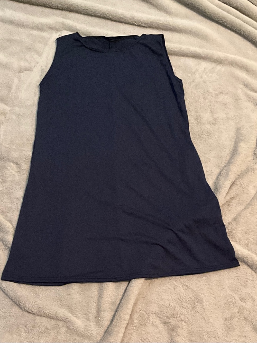 Navy Sleeveless Shift Dress